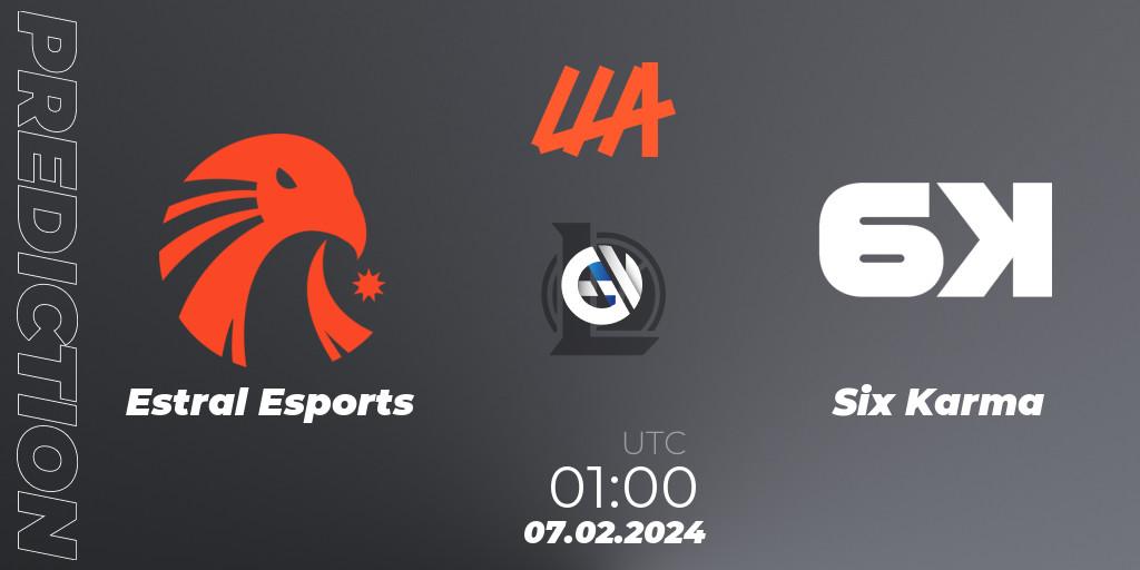 Pronósticos Estral Esports - Six Karma. 07.02.24. LLA 2024 Opening Group Stage - LoL