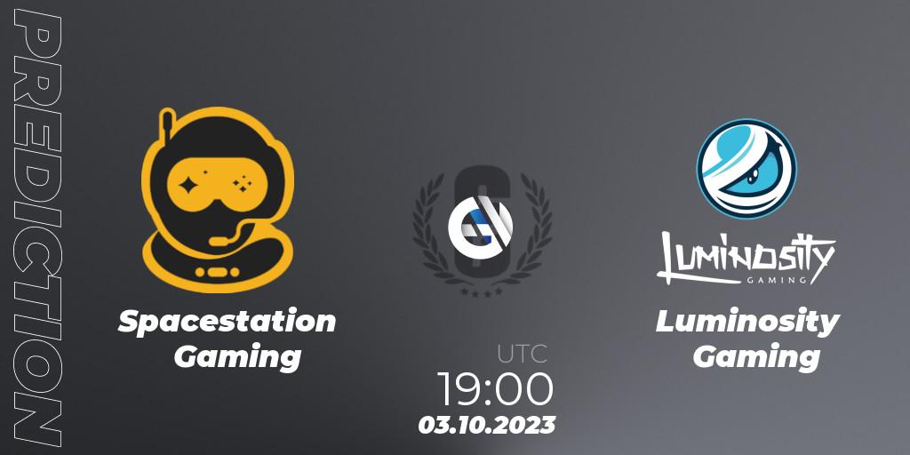 Pronósticos Spacestation Gaming - Luminosity Gaming. 03.10.23. North America League 2023 - Stage 2 - Last Chance Qualifier - Rainbow Six