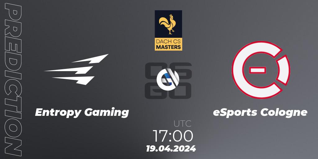 Pronósticos Entropy Gaming - eSports Cologne. 28.04.2024 at 18:00. DACH CS Masters Season 1: Division 2 - Counter-Strike (CS2)
