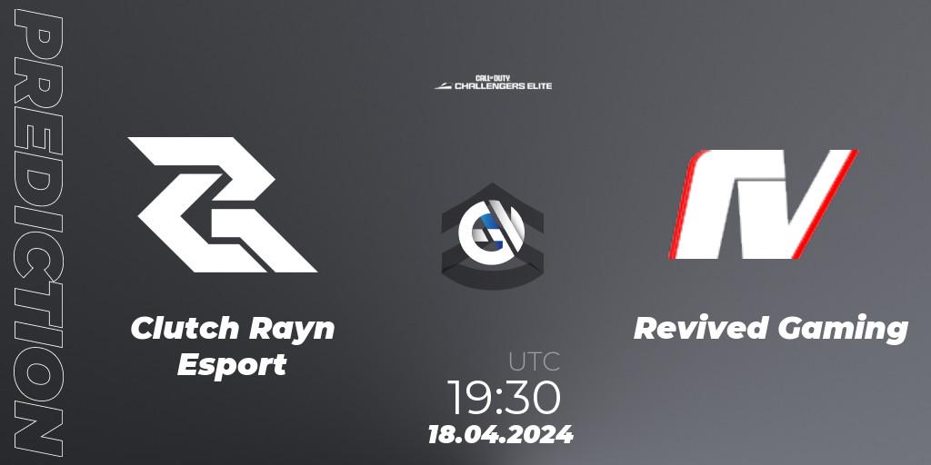 Pronósticos Clutch Rayn Esport - Revived Gaming. 18.04.2024 at 19:30. Call of Duty Challengers 2024 - Elite 2: EU - Call of Duty