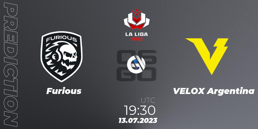Pronósticos Furious - VELOX Argentina. 13.07.23. La Liga 2023: Pro Division - CS2 (CS:GO)