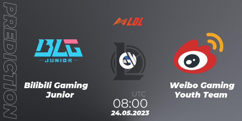 Pronósticos Bilibili Gaming Junior - Weibo Gaming Youth Team. 24.05.2023 at 08:00. LDL 2023 - Regular Season - Stage 2 - LoL