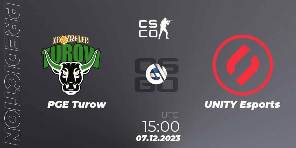 Pronósticos PGE Turow - UNITY Esports. 07.12.2023 at 15:00. European Pro League Season 13: Division 2 - Counter-Strike (CS2)