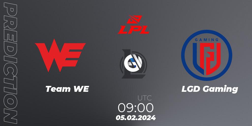 Pronósticos Team WE - LGD Gaming. 05.02.2024 at 09:00. LPL Spring 2024 - Group Stage - LoL