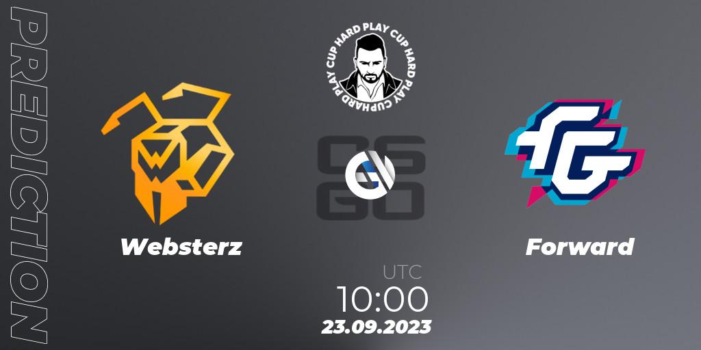 Pronósticos Websterz - Forward. 23.09.2023 at 10:00. Hard Play Cup #7 - Counter-Strike (CS2)