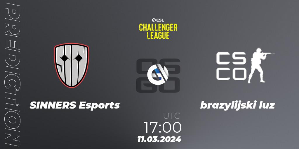 Pronósticos SINNERS Esports - brazylijski luz. 11.03.24. ESL Challenger League Season 47: Europe - CS2 (CS:GO)