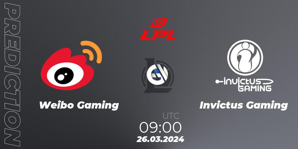 Pronósticos Weibo Gaming - Invictus Gaming. 26.03.24. LPL Spring 2024 - Group Stage - LoL