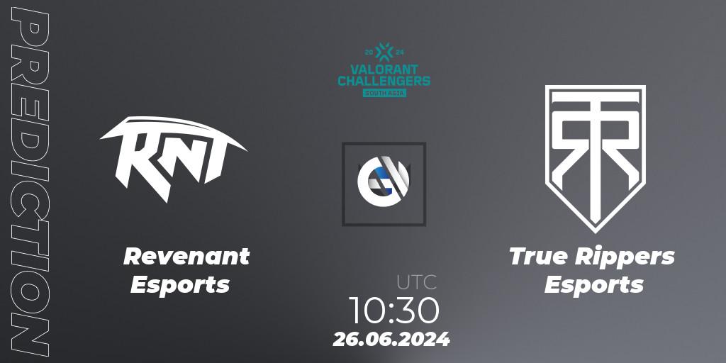 Pronósticos Revenant Esports - True Rippers Esports. 26.06.2024 at 10:30. VALORANT Challengers 2024: South Asia - Split 2 - VALORANT