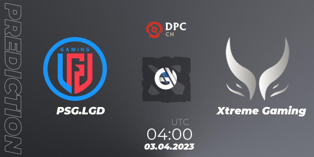 Pronósticos PSG.LGD - Xtreme Gaming. 03.04.2023 at 04:02. DPC 2023 Tour 2: China Division I (Upper) - Dota 2