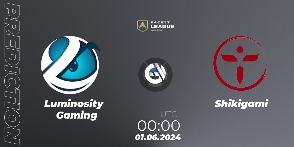 Pronósticos Luminosity Gaming - Shikigami. 08.06.2024 at 00:00. FACEIT League Season 1 - NA Master Road to EWC - Overwatch