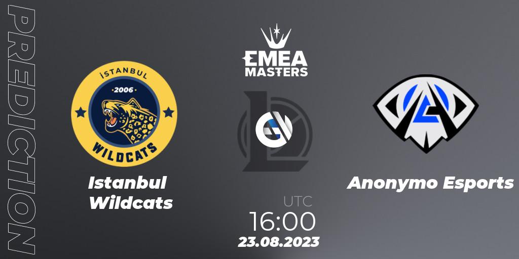 Pronósticos Istanbul Wildcats - Anonymo Esports. 23.08.23. EMEA Masters Summer 2023 - LoL