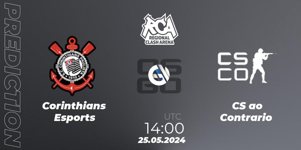 Pronósticos Corinthians Esports - CS ao Contrario. 25.05.2024 at 14:00. Regional Clash Arena South America: Closed Qualifier - Counter-Strike (CS2)