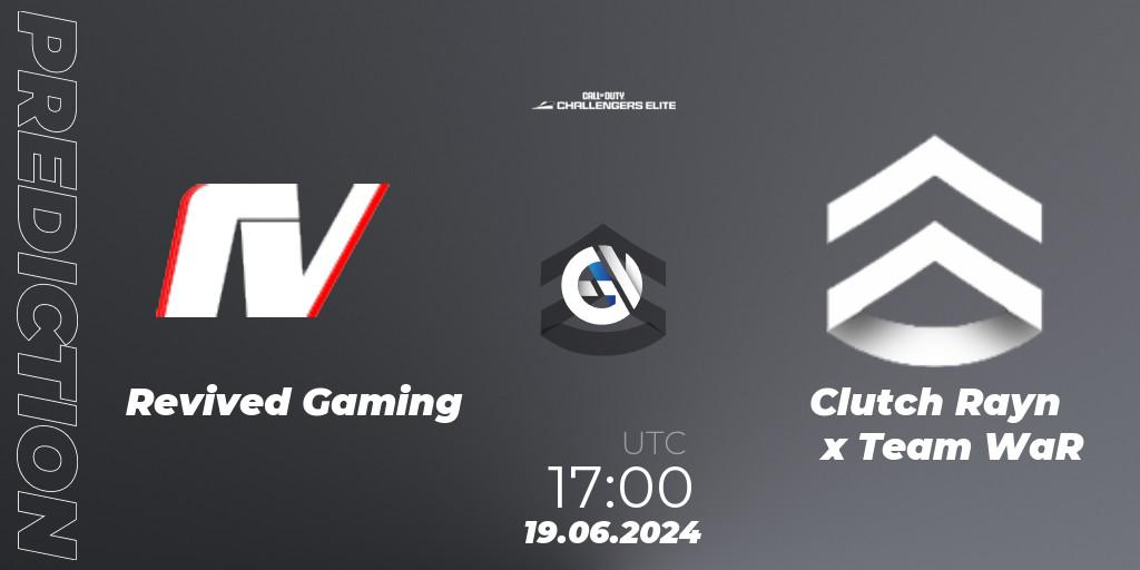 Pronósticos Revived Gaming - Clutch Rayn x Team WaR. 19.06.2024 at 17:00. Call of Duty Challengers 2024 - Elite 3: EU - Call of Duty