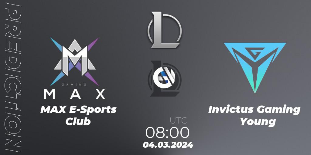 Pronósticos MAX E-Sports Club - Invictus Gaming Young. 04.03.24. LDL 2024 - Stage 1 - LoL
