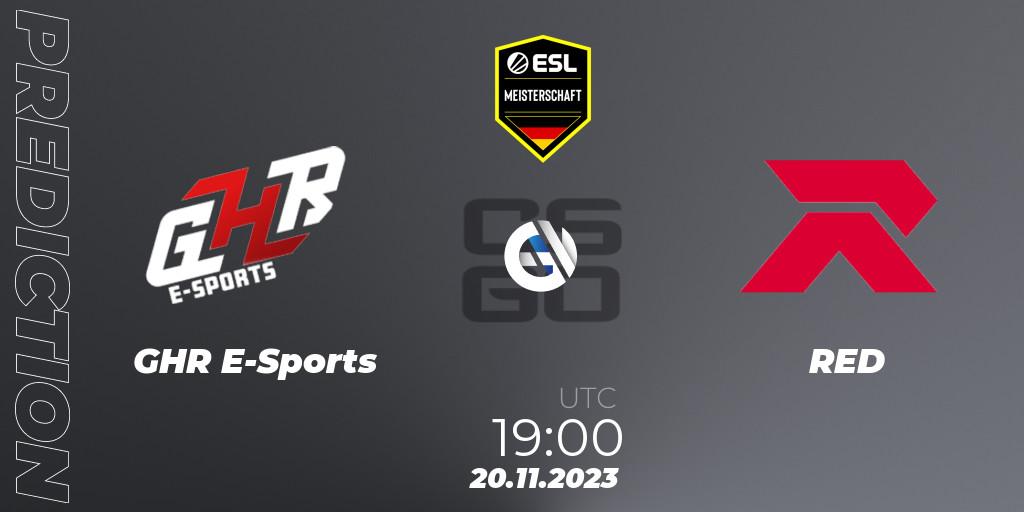 Pronósticos GHR E-Sports - RED. 20.11.23. ESL Meisterschaft: Autumn 2023 - CS2 (CS:GO)