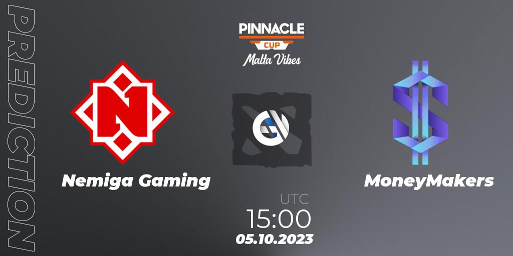 Pronósticos Nemiga Gaming - MoneyMakers. 05.10.2023 at 16:21. Pinnacle Cup: Malta Vibes #4 - Dota 2