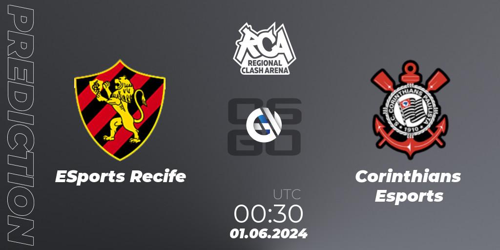 Pronósticos ESports Recife - Corinthians Esports. 01.06.2024 at 00:30. Regional Clash Arena South America: Closed Qualifier - Counter-Strike (CS2)