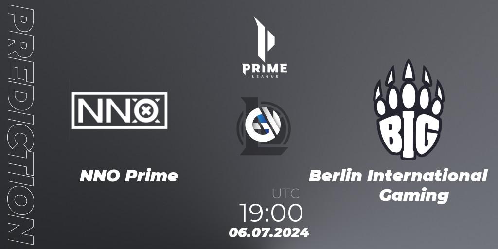 Pronósticos NNO Prime - Berlin International Gaming. 06.07.2024 at 19:00. Prime League Summer 2024 - LoL