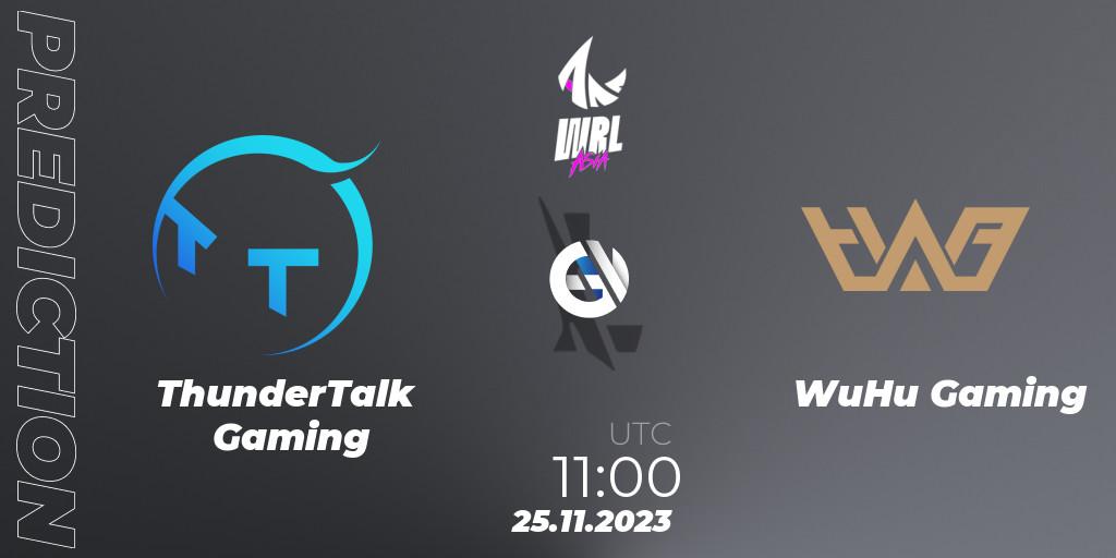 Pronósticos ThunderTalk Gaming - WuHu Gaming. 25.11.23. WRL Asia 2023 - Season 2 - Regular Season - Wild Rift