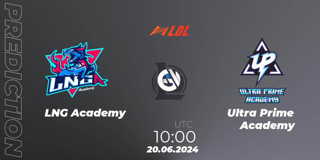 Pronósticos LNG Academy - Ultra Prime Academy. 20.06.2024 at 10:00. LDL 2024 - Stage 3 - LoL