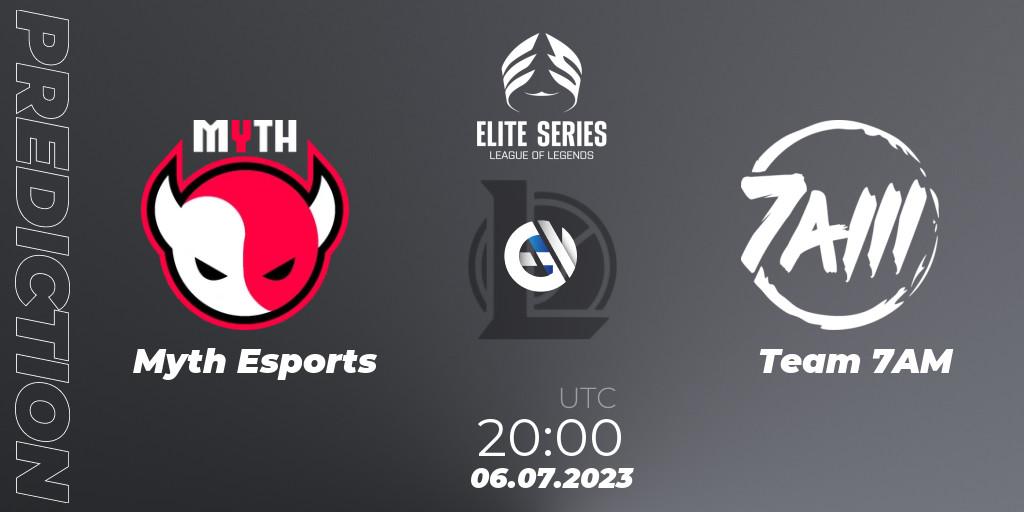 Pronósticos Myth Esports - Team 7AM. 06.07.2023 at 20:00. Elite Series Summer 2023 - LoL
