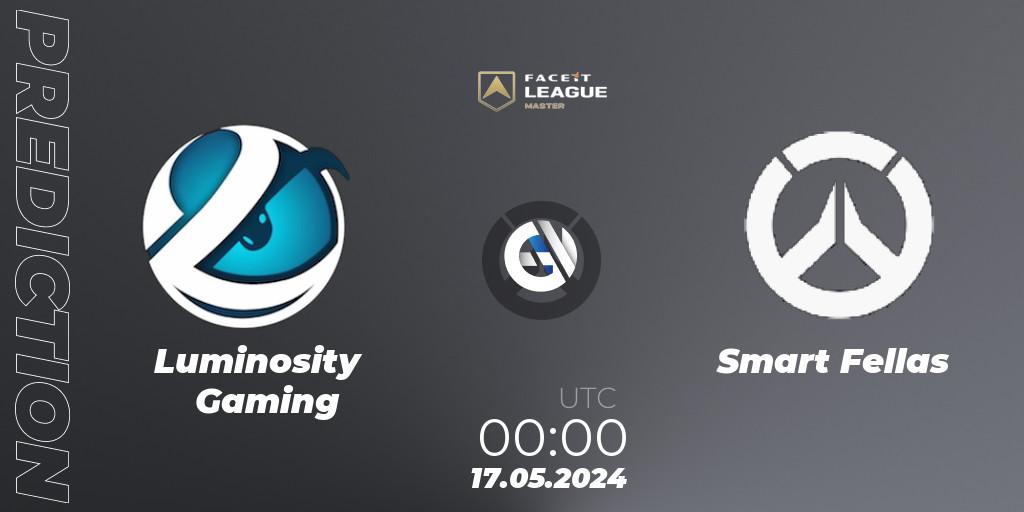 Pronósticos Luminosity Gaming - Smart Fellas. 17.05.2024 at 00:00. FACEIT League Season 1 - NA Master Road to EWC - Overwatch