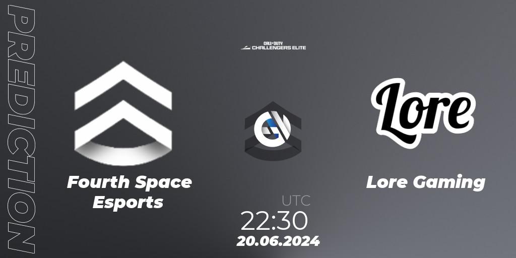 Pronósticos Fourth Space Esports - Lore Gaming. 20.06.2024 at 22:30. Call of Duty Challengers 2024 - Elite 3: NA - Call of Duty