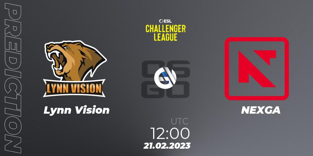 Pronósticos Lynn Vision - NEXGA. 21.02.2023 at 12:00. ESL Challenger League Season 44: Asia-Pacific - Counter-Strike (CS2)