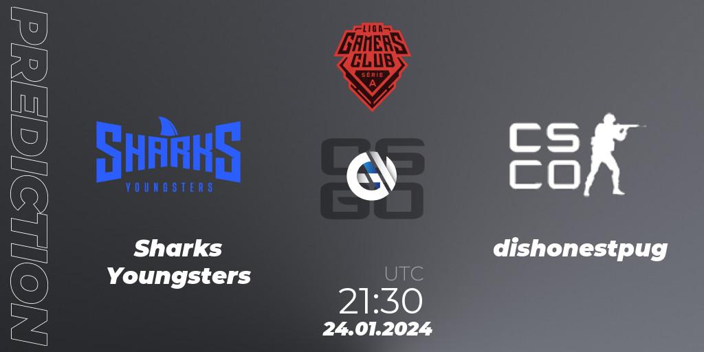 Pronósticos Sharks Youngsters - dishonestpug. 24.01.2024 at 21:30. Gamers Club Liga Série A: January 2024 - Counter-Strike (CS2)