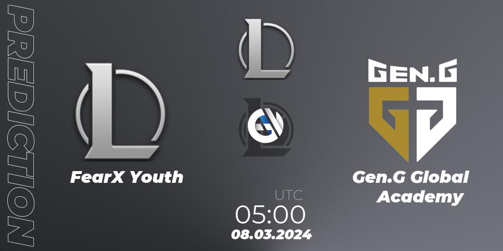Pronósticos FearX Youth - Gen.G Global Academy. 08.03.24. LCK Challengers League 2024 Spring - Group Stage - LoL