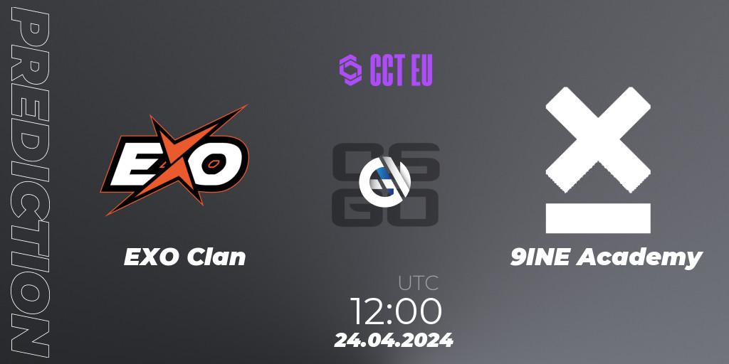 Pronósticos EXO Clan - 9INE Academy. 24.04.2024 at 12:00. CCT Season 2 Europe Series 2 Closed Qualifier - Counter-Strike (CS2)