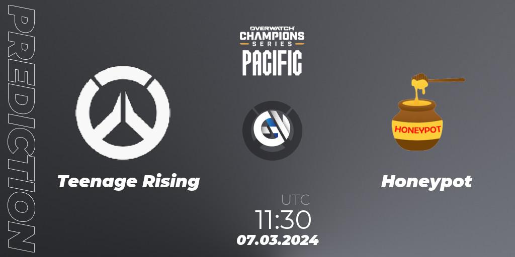 Pronósticos Teenage Rising - Honeypot. 07.03.24. Overwatch Champions Series 2024 - Stage 1 Pacific - Overwatch