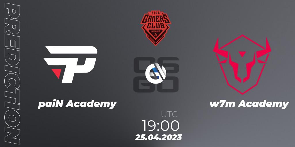 Pronósticos paiN Academy - w7m Academy. 25.04.2023 at 19:00. Gamers Club Liga Série A: April 2023 - Counter-Strike (CS2)