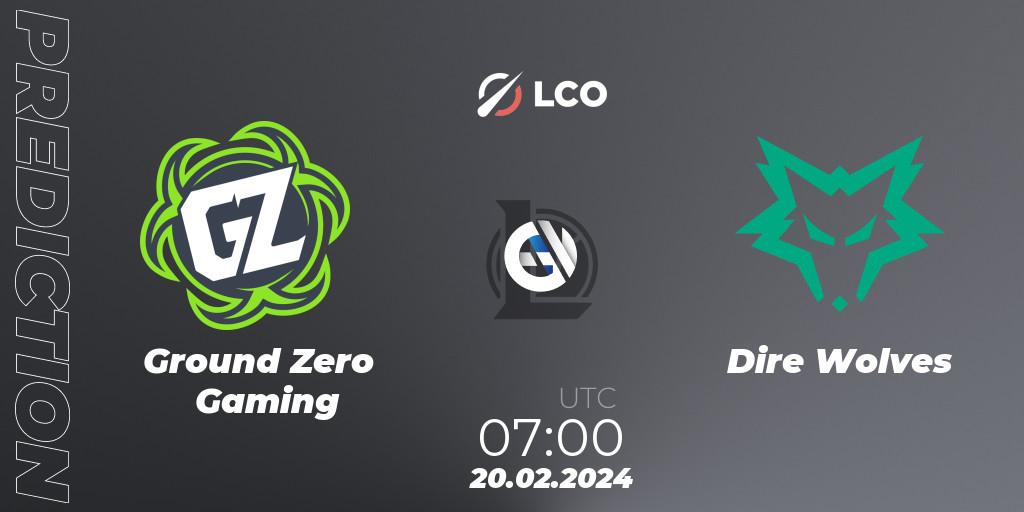 Pronósticos Ground Zero Gaming - Dire Wolves. 20.02.24. LCO Split 1 2024 - Group Stage - LoL