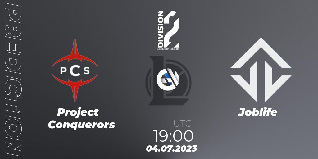 Pronósticos Project Conquerors - Joblife. 04.07.23. LFL Division 2 Summer 2023 - Group Stage - LoL