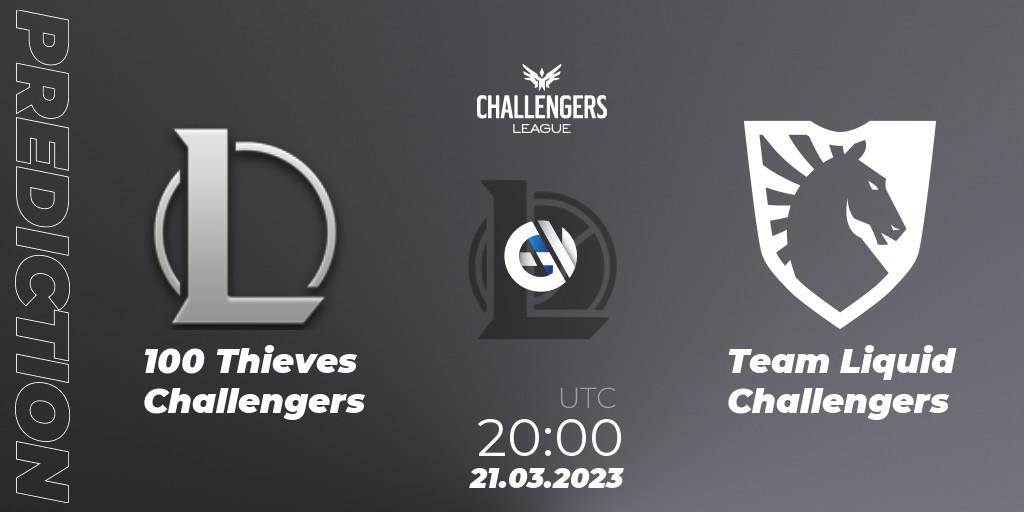 Pronósticos 100 Thieves Challengers - Team Liquid Challengers. 20.03.23. NACL 2023 Spring - Playoffs - LoL