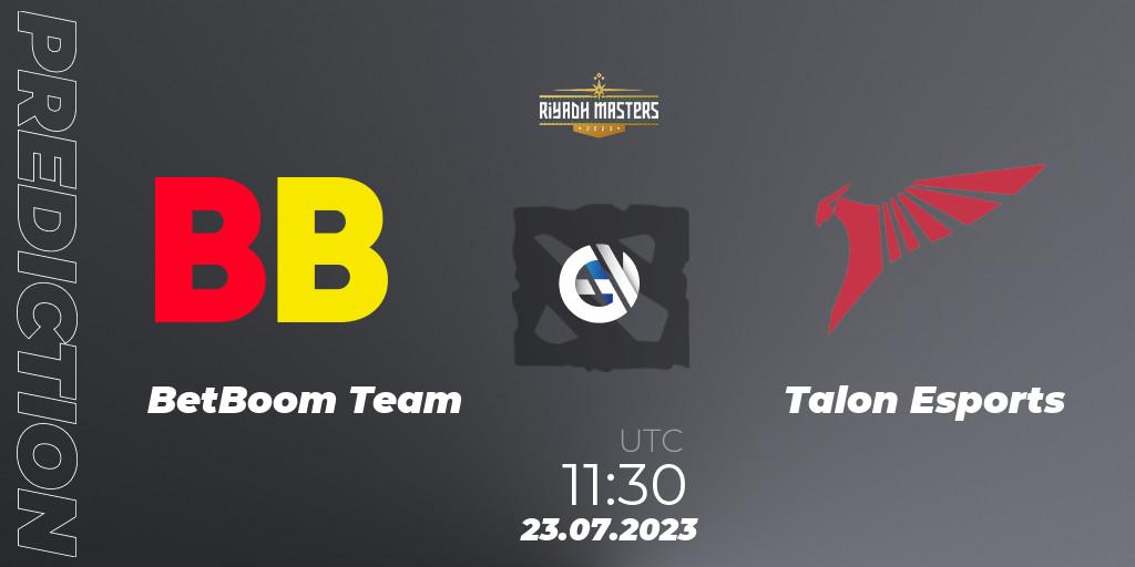 Pronósticos BetBoom Team - Talon Esports. 23.07.2023 at 11:32. Riyadh Masters 2023 - Group Stage - Dota 2