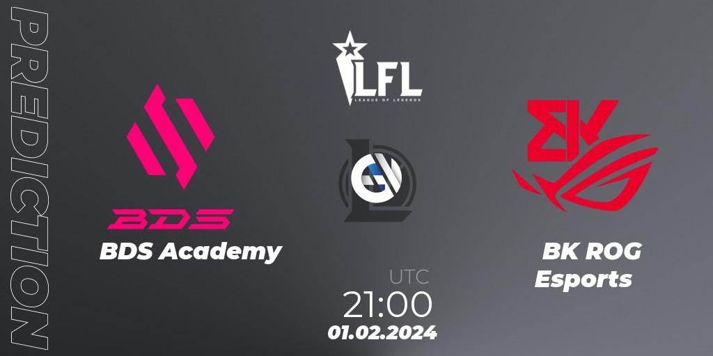 Pronósticos BDS Academy - BK ROG Esports. 01.02.24. LFL Spring 2024 - LoL