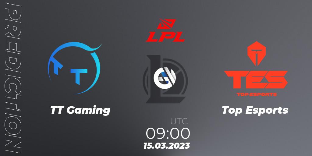 Pronósticos TT Gaming - Top Esports. 15.03.2023 at 09:00. LPL Spring 2023 - Group Stage - LoL