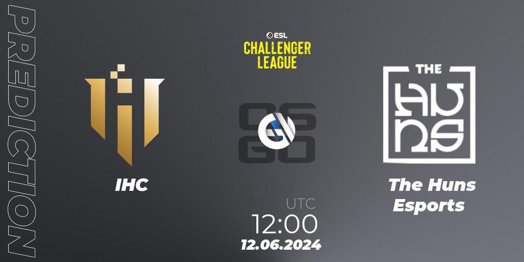 Pronósticos IHC - The Huns Esports. 12.06.2024 at 12:00. ESL Challenger League Season 47 Relegation: Asia - Counter-Strike (CS2)