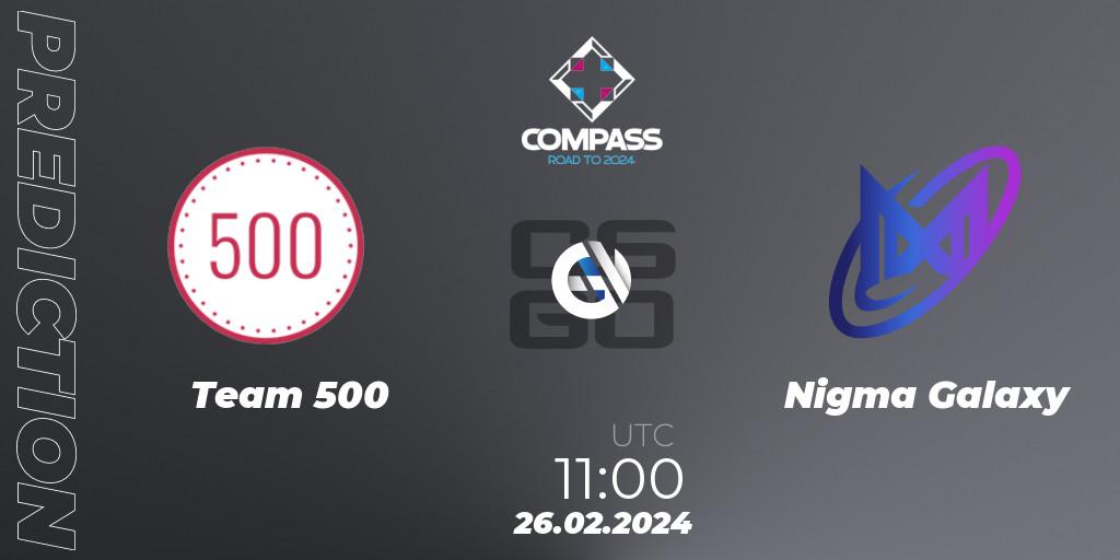 Pronósticos Team 500 - ex-Nigma Galaxy. 26.02.24. YaLLa Compass Spring 2024 Contenders - CS2 (CS:GO)