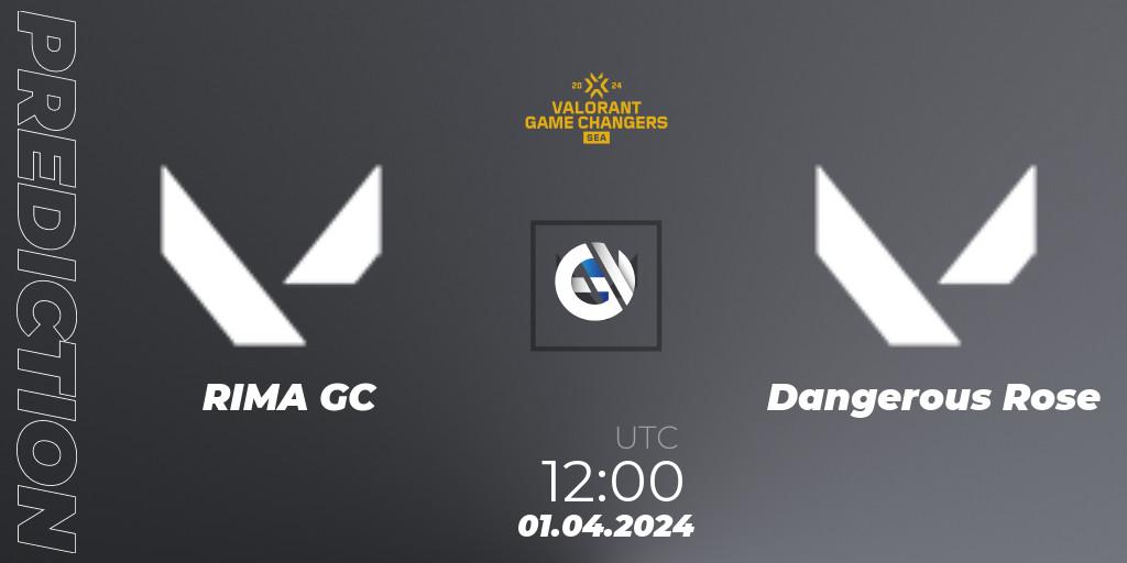 Pronósticos RIMA GC - Dangerous Rose. 01.04.2024 at 11:30. VCT 2024: Game Changers SEA Stage 1 - VALORANT