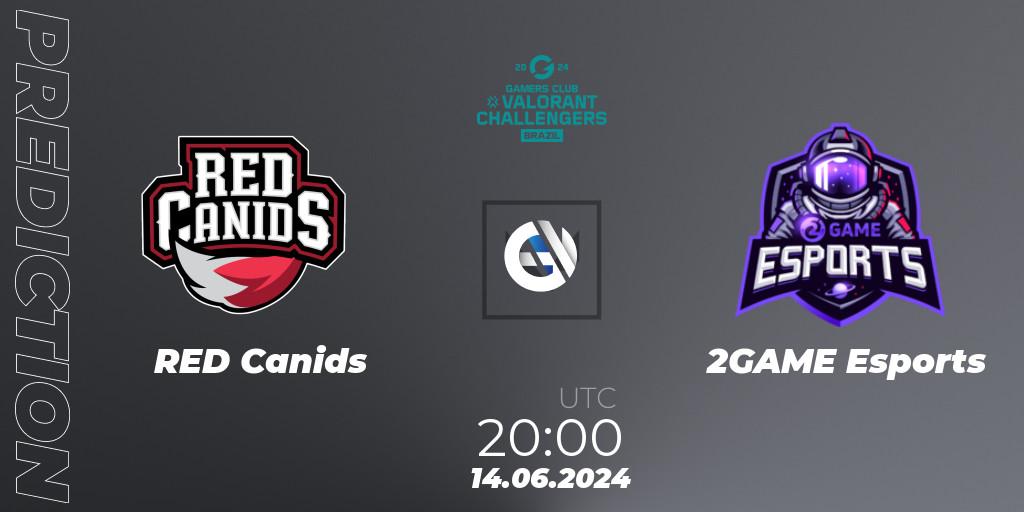 Pronósticos RED Canids - 2GAME Esports. 14.06.2024 at 20:00. VALORANT Challengers 2024 Brazil: Split 2 - VALORANT