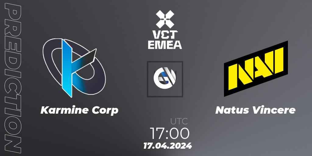 Pronósticos Karmine Corp - Natus Vincere. 17.04.24. VALORANT Champions Tour 2024: EMEA League - Stage 1 - Group Stage - VALORANT