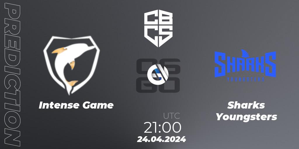 Pronósticos Intense Game - Sharks Youngsters. 24.04.2024 at 21:00. CBCS Season 4: Open Qualifier #1 - Counter-Strike (CS2)