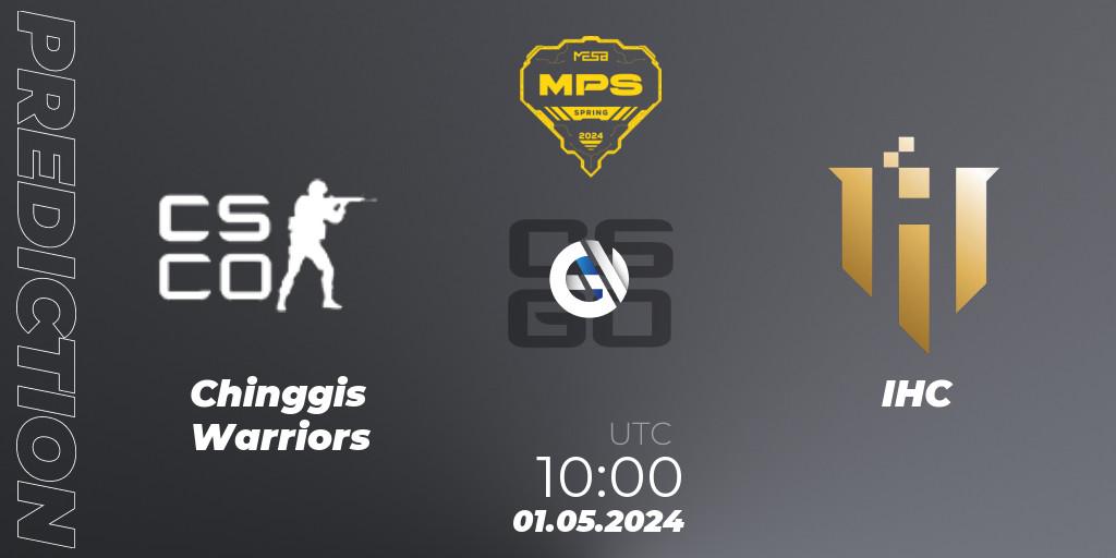 Pronósticos Chinggis Warriors - IHC. 01.05.2024 at 10:00. MESA Pro Series: Spring 2024 - Counter-Strike (CS2)