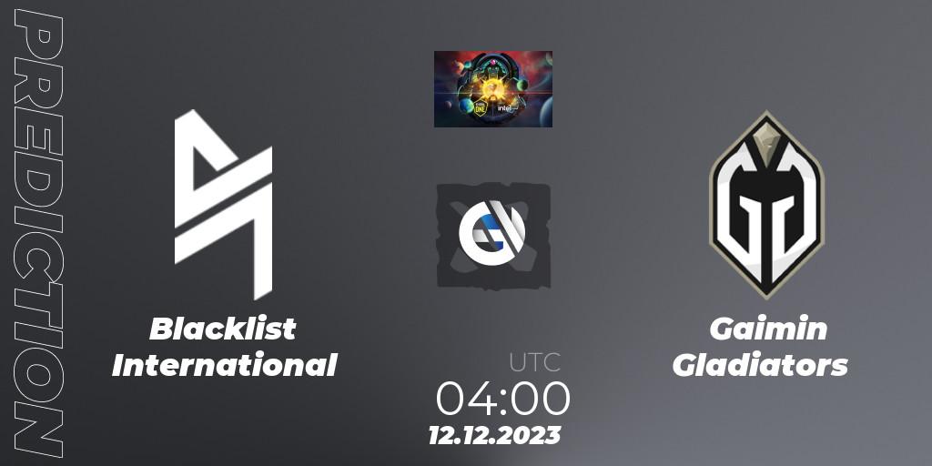 Pronósticos Blacklist International - Gaimin Gladiators. 12.12.23. ESL One - Kuala Lumpur 2023 - Dota 2