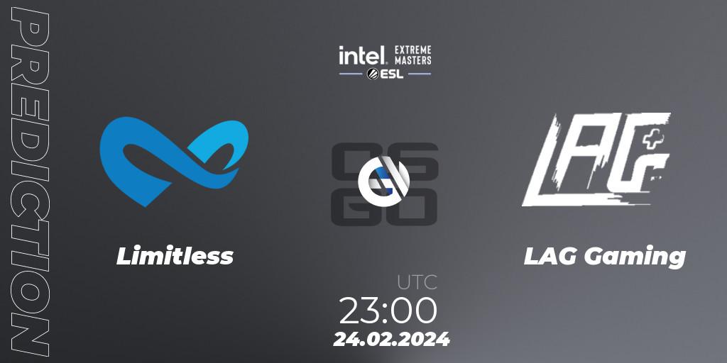 Pronósticos Limitless - LAG Gaming. 24.02.24. Intel Extreme Masters Dallas 2024: North American Open Qualifier #2 - CS2 (CS:GO)