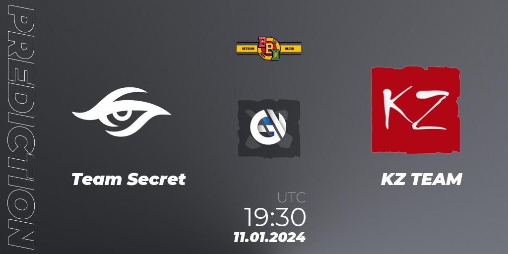 Pronósticos Team Secret - KZ TEAM. 11.01.24. BetBoom Dacha Dubai 2024: WEU Closed Qualifier - Dota 2