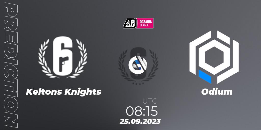 Pronósticos Keltons Knights - Odium. 25.09.2023 at 08:15. Oceania League 2023 - Stage 2 - Rainbow Six